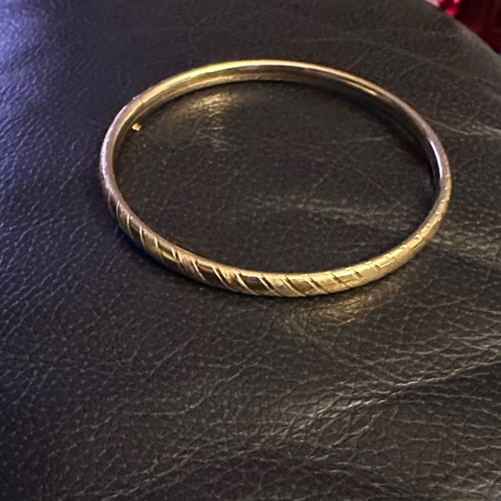 Gold Bangle Bracelet approx 8 inches around